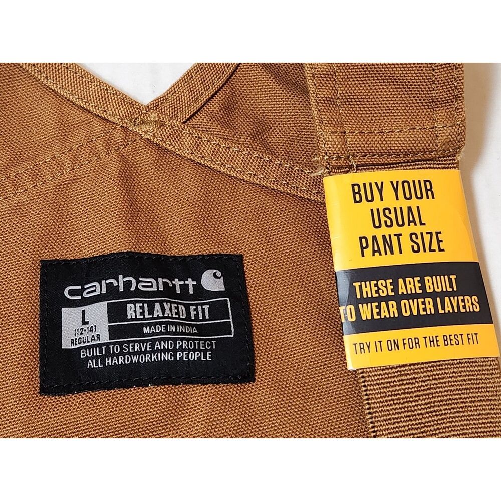 Carhartt Women’s Brown Insulated Bib Overalls Large Relaxed Fit - Picture 6 of 9
